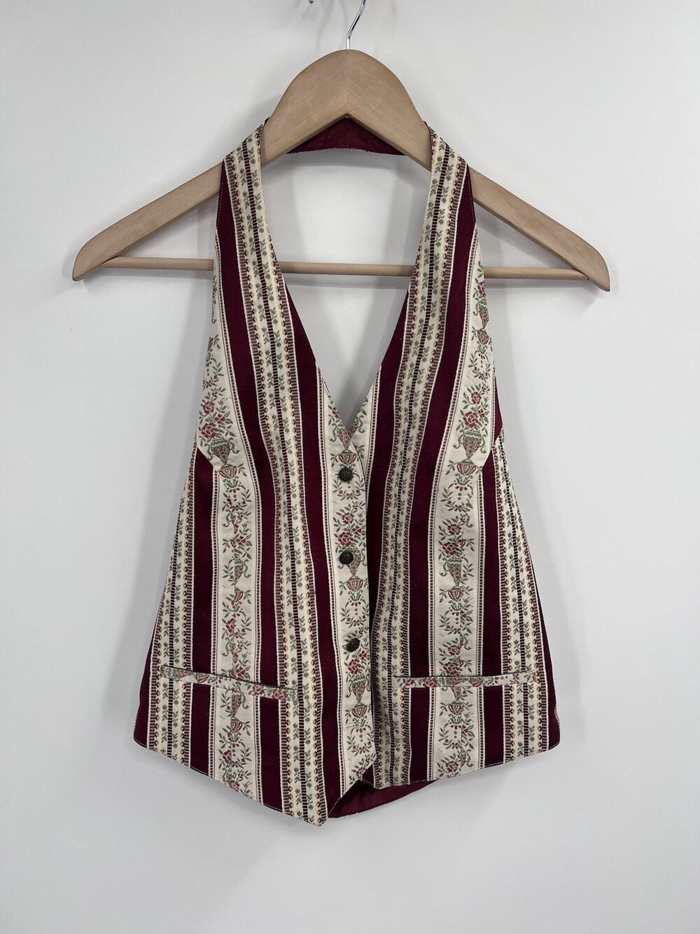 VTG 90s Gap Boho Stripe Vest Top L Halter Preppy